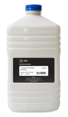 Тонер Cactus CS-TKY-1000 черный флакон 1000гр. для принтера Kyocera Universal TK-1170/1130/1140/1150/1160/1170/1200/1120