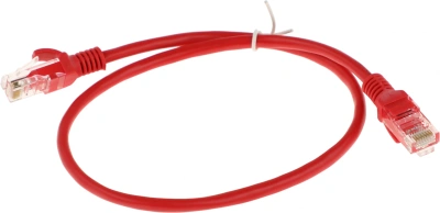Патч-корд Premier PP12-0.5M/R 1000Гбит/с UTP 4 пары cat.5E CCA molded 0.5м красный RJ-45 (m)-RJ-45 (m)