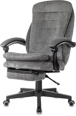 Кресло руководителя Бюрократ T-9950MSG-F Fabric серый Light-19 крестов. пластик подст.для ног