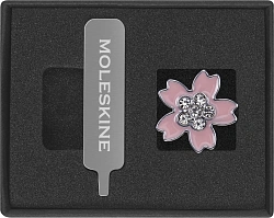 Шильд-символ Moleskine Sakura Цветок металл серебристый/розовый LESU08PINFLWCRYS