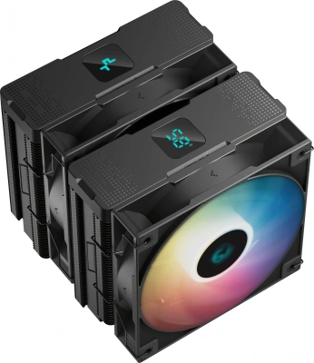 Устройство охлаждения(кулер) Deepcool AG620 Digital Bk ARGB Soc-AM5/AM4/1200/1700/1851 черный/белый 4-pin 29.4dB Al+Cu LCD 260W 1370gr Ret (R-AG620-BKADMN-G-2)