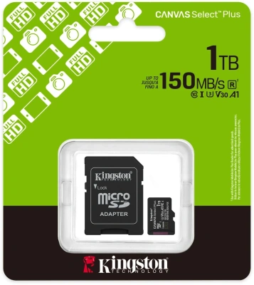 Флеш карта microSDXC 1TB Kingston SDCS3/1TB Canvas Select Plus + adapter