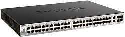 Коммутатор D-Link DGS-3130-54PS/B2A (L3) 48x1Гбит/с 2x10Гбит/с 4SFP+ 48PoE+ 370W управляемый
