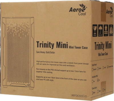 Корпус Aerocool Trinity Mini-G-BK v2 черный без БП mATX 6x120mm 1xUSB2.0 2xUSB3.0 audio bott PSU