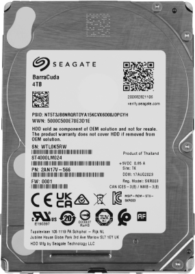 Жесткий диск Seagate SATA-III 4TB ST4000LM024 Desktop Barracuda 4KN (5400rpm) 128Mb 2.5"