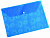 Конверт на кнопке Бюрократ -PK820BLU A4 с рисунком "Ромашки" пластик 0.18мм синий