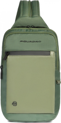 Рюкзак слинг мужской Piquadro Orion CA6625S136/VE хаки ткань/натур.кожа