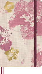 Блокнот Moleskine LIMITED EDITION SAKURA LESU09QP060 Large 130х210мм обложка текстиль 176стр. линейка твердая обложка розовый 2026