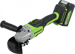 Углошлифовальная машина Greenworks GD24AGK4 10500об/мин рез.шпин.:M14 d=125мм (3200207UB)