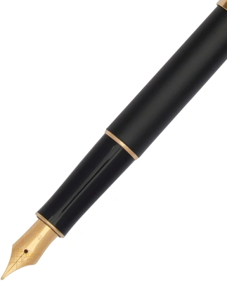 Ручка перьев. Parker Sonnet Core F528 (1931516) Matte Black GT F сталь нержавеющая подар.кор.