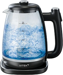 Чайник электрический Vitek VT-WK1074 1.7л. 1800Вт черный корпус: стекло