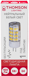 Лампа светодиодная Thomson TH-B4206 5Вт цок.:G4 капсул. 220B св.свеч.бел.нейт. (упак.:1шт)