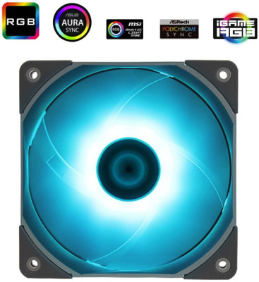Вентилятор для корпуса Thermalright TL-C12015L-RGB RGB 120х120x15 черный 4-pin 24.1дБ Ret