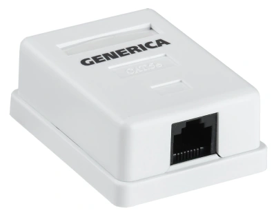 Розетка ITK CS2-1C5EU-12-G настенная 49.2x65.5x25.2мм RJ45 пластик белый