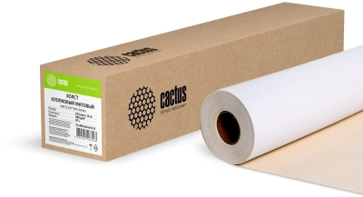 Холст Cactus CS-MC340-61015 610мм-15м/340г/м2/белый хлопок для струйной печати втулка:50.8мм (2")