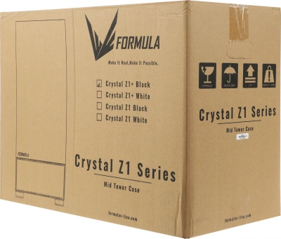 Корпус Formula Crystal Z1 PLUS черный без БП ATX 2x120mm 2xUSB2.0 1xUSB3.0 audio bott PSU