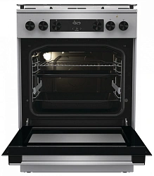 Плита Комбинированная Gorenje GKS6C72XF нержавеющая сталь (стеклянная крышка) реш.чугун