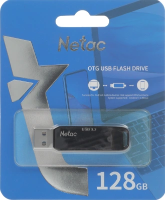 Флеш Диск Netac 128GB US1 NT03US11C-128G-32BK USB3.0 черный/серебристый
