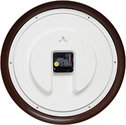 Часы настенные аналоговые Бюрократ WALLC-R85P D35см коричневый/белый (WALLC-R85P35/BROWN)