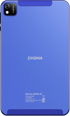 Планшет Digma Optima 8404D 4G SC9863 (1.6) 8C RAM4Gb ROM64Gb 8" IPS 1920x1200 4G 1Sim Android 12 синий 5Mpix 2Mpix BT WiFi microSD 128Gb 4000mAh