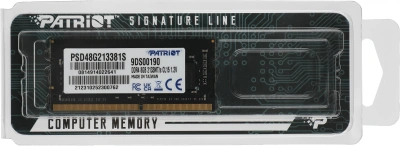 Память DDR4 8Gb 2133MHz Patriot PSD48G213381S Signature RTL PC4-17000 CL15 SO-DIMM 260-pin 1.2В single rank Ret