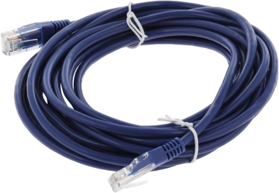 Патч-корд Lanmaster TWT-45-45-5.0-BL UTP RJ-45 вил.-вилка RJ-45 кат.5E 5м синий ПВХ (уп.:1шт)