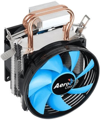Устройство охлаждения(кулер) Aerocool Verkho 2 Dual Soc-AM5/AM4/1200/2066/1700/1851 черный/синий 4-pin 15-25dB Al+Cu 120W 370gr Ret