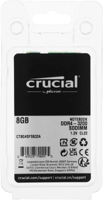 Память DDR4 8GB 3200MHz Crucial CT8G4SFS832A RTL PC4-25600 CL22 SO-DIMM 260-pin 1.2В single rank Ret