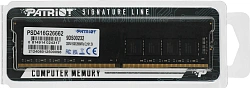Память DDR4 16GB 2666MHz Patriot PSD416G26662 Signature RTL PC4-21300 CL19 DIMM 288-pin 1.2В single rank Ret