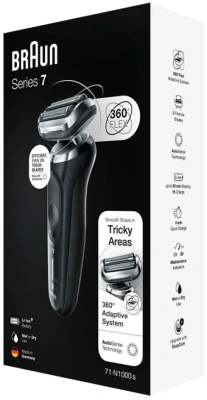 Бритва сетчатая Braun Series 7 71-N1000S реж.эл.:3 питан.:аккум. черный