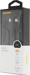 Кабель Digma Power Delivery 60W PD-60W-3M USB Type-C (m)-USB Type-C (m) 3м черный