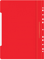 Папка-скоросшиватель Бюрократ PS-P20RED A4 прозрач.верх.лист боков.перф. пластик красный 0.12/0.16