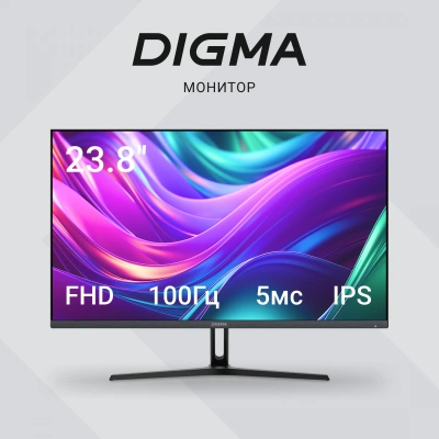 Монитор Digma 23.8" Progress 24P504F черный IPS LED 16:9 HDMI M/M матовая 250cd 178гр/178гр 1920x1080 100Hz G-Sync FreeSync VGA DP FHD 3.2кг