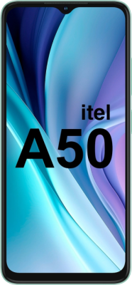 Смартфон Itel A667LP A50 64Gb 3Gb зеленый моноблок 3G 4G 2Sim 6.6" 720x1612 Android 14 8Mpix 802.11 b/g/n GPS GSM900/1800 GSM1900 A-GPS microSD max512Gb
