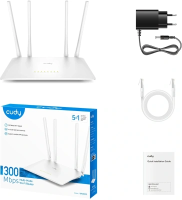 Роутер беспроводной Cudy WR300S N300 10/100BASE-TX