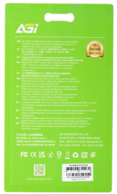 Память DDR5 16GB 4800MHz AGi AGI480016UD238 RTL PC5-38400 CL40 DIMM 288-pin 1.1В single rank Ret