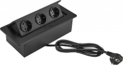 Розетка Cactus CS-SOCKET-EU3-BK для столешницы 26.5x11.8x6.5см черный
