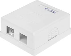 Коробка Lanmaster TWT-SA2-WH настенная 62x67x30мм крышка Keystone ПВХ белый