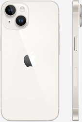Смартфон Apple A2882 iPhone 14 256Gb 6Gb сияющая звезда моноблок 3G 4G 2Sim 6.1" 1170x2532 iOS 16 12Mpix 802.11 a/b/g/n/ac/ax NFC GPS GSM900/1800 GSM1900 Protect
