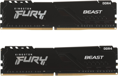 Память DDR4 2x16Gb 3200MHz Kingston KF432C16BBK2/32 Fury Beast Black RTL Gaming PC4-25600 CL16 DIMM 288-pin 1.35В single rank с радиатором Ret