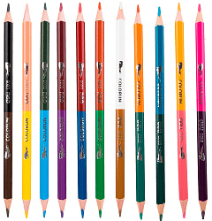 Карандаши цв. Deli EC00520 ColoRun двухцвет. липа 24цв. коробка/европод. (12шт)