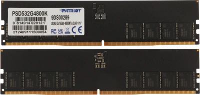 Память DDR5 2x16Gb 4800MHz Patriot PSD532G4800K Signature RTL Gaming PC5-38400 CL40 DIMM 288-pin 1.1В Ret