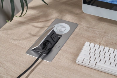 Розетка Cactus CS-SOCKET-USBA/C-WLESS для столешницы 26.5x11.8x6.5см серебристый