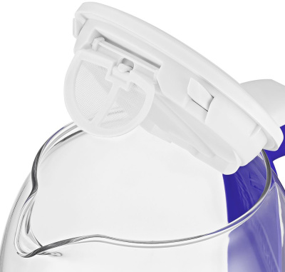 Чайник электрический Kitfort КТ-6140-1 1.7л. 2200Вт белый/фиолетовый корпус: стекло/пластик