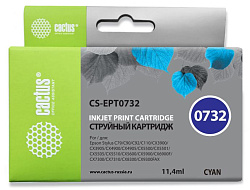Картридж струйный Cactus CS-EPT0732 T0732 голубой (11.4мл) для Epson Stylus С79/C110/СХ3900/CX4900/CX5900/CX7300/CX8300/CX9300 с чипом