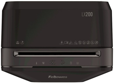Шредер Fellowes PowerShred LX200 черный (секр.P-4) фрагменты 12лист. 22лтр. скрепки скобы пл.карты