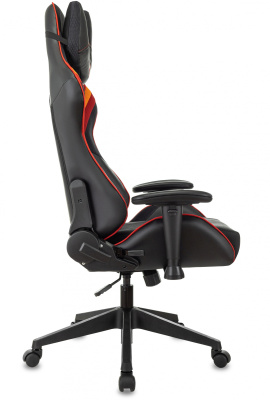 Кресло игровое Zombie VIKING 4 AERO черный/красный ткань/эко.кожа с подголов. крестов. пластик