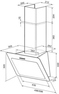 Вытяжка каминная Krona Liva 600 S белый управление: сенсорное (1 мотор)