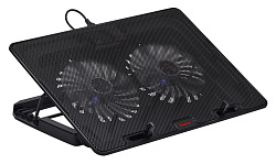 Подставка для ноутбука Buro BU-LCP156-B214H 15.6" 355x255x30мм 2xUSB 2x 140ммFAN 900г металлическая сетка/пластик черный