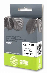 Картридж ленточный Cactus CS-TZ641 TZe-641 черный на желтом 18x8 для Brother 1010/1280/1280VP/2700VP
